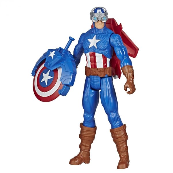 Marvel Avengers Captain America Figur Blast Gear + Launcher