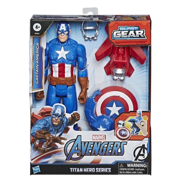 Marvel Avengers Captain America Figur Blast Gear + Launcher