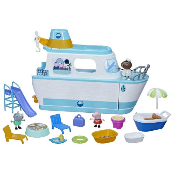 PEPPA GRIS Passagerarfartyg + 3 figurer F6284 Kryssningsfartyg