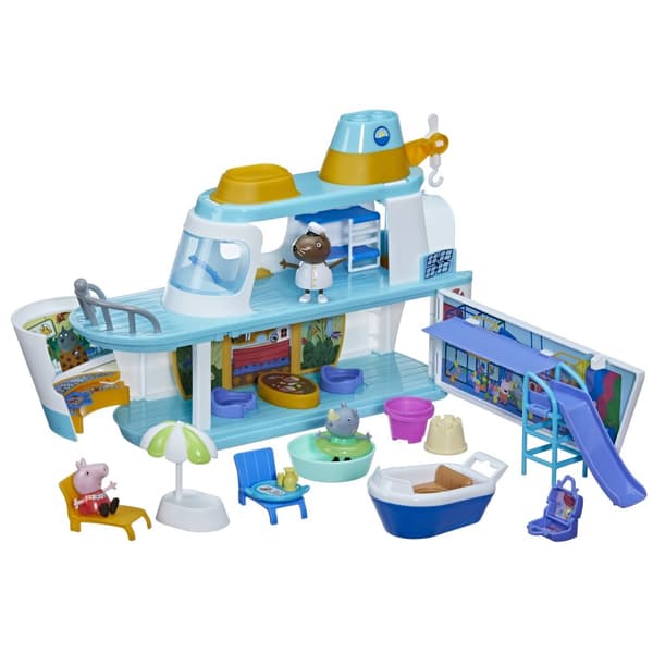 PEPPA GRIS Passagerarfartyg + 3 figurer F6284 Kryssningsfartyg