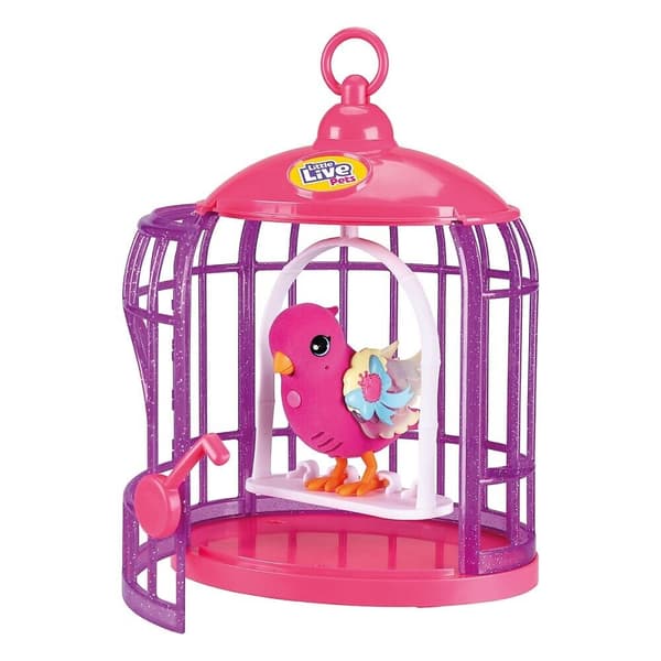 Syngende fugl i et bur Cobi Little Live Pets pink Interaktiv papegøje ANDEN EAN NR. COBI 630996264577