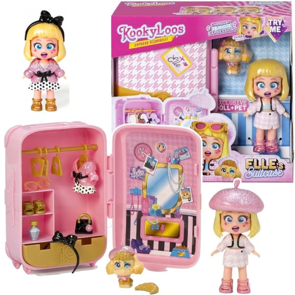 Magicbox KOOKYLOOS S Elles kuffert ELLE kuffertfigur + kæledyr