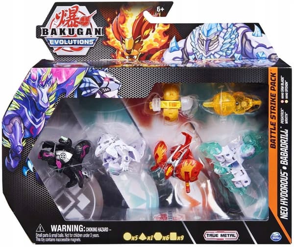 BAKUGAN EVOLUTIONS BATTLE STRIKE PAKKE 6 FIGURER neo hydrous babadrill nano 778988428740