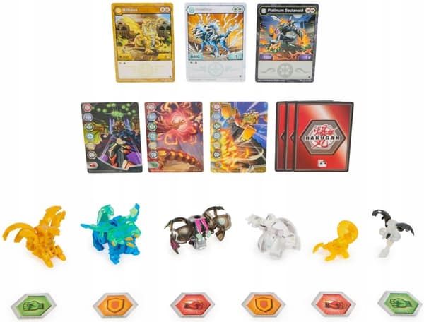 BAKUGAN EVOLUTIONS BATTLE STRIKE PAKKE 6 FIGURER Sectanoid Arcleon Nano-slæde