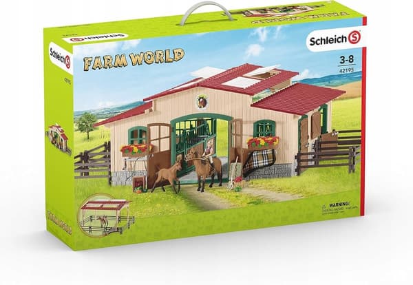 Schleich 42195 HEVOSTALLIT VARUSTEIDEN KANSSA, SUURI SETI