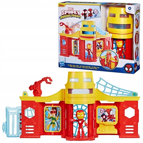 HASBRO SPIDEY och Superkompisar - Iron Man Tower + Actionfigur F9351