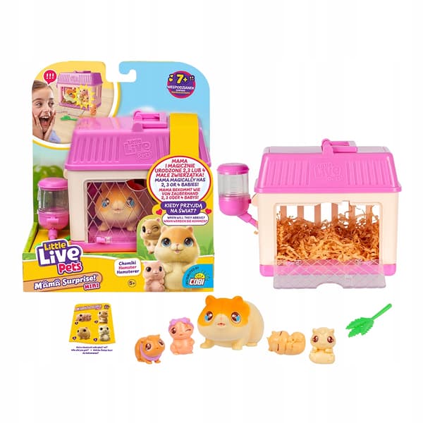 SMÅ LEVENDE KÆLEDYR Mama Surprise Hamster med unger mini hamster