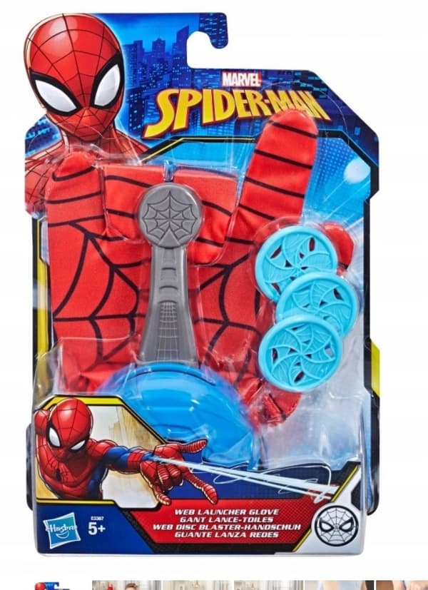 SPIDER-MAN Superhjältehandske + 3 skivor Hasbro