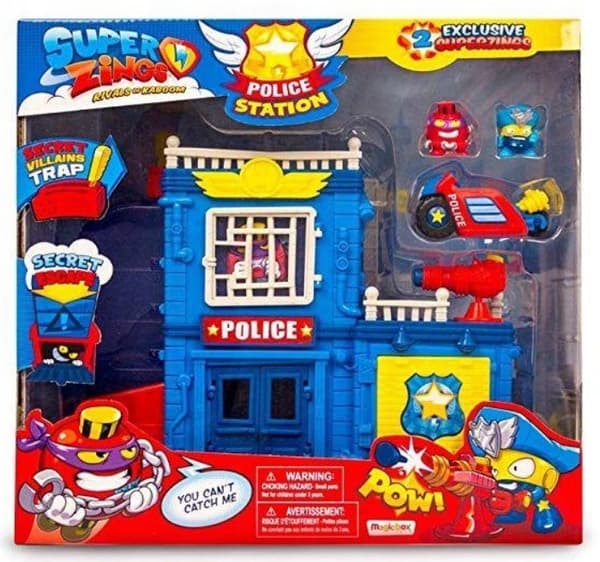 SUPER ZINGS POLITISTATION + FIGURER + KØRETØJ