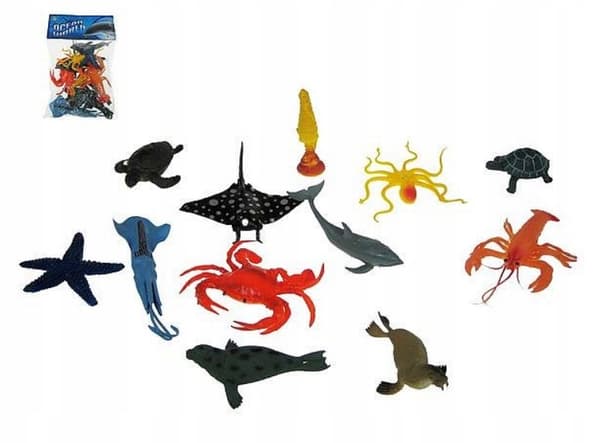 HAVDYR 12 stk. store FIGURER krebs krabbe skildpadde