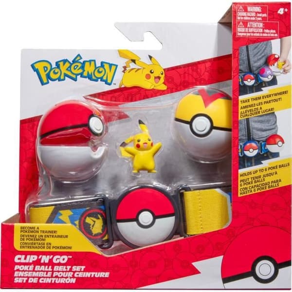 Pokémon Day Pikachu Clip 'N' Go-bälte - BANDAI - Pokémon - 1 bälte, 2 Pokébollar och 1,5 cm Pikachu-figur