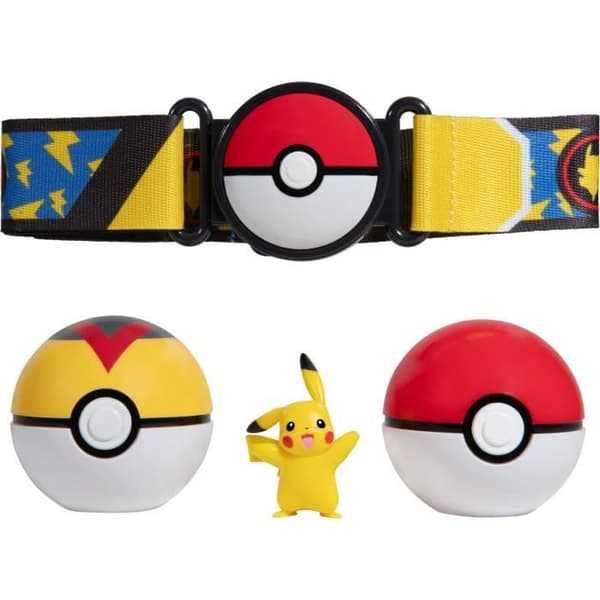 Pokémon Day Pikachu Clip 'N' Go-bälte - BANDAI - Pokémon - 1 bälte, 2 Pokébollar och 1,5 cm Pikachu-figur