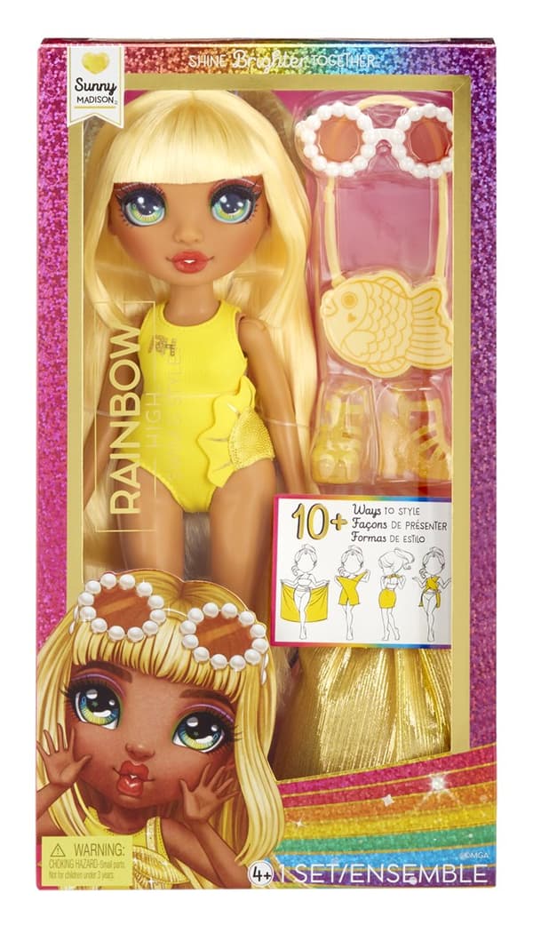 Rainbow High Swim & Style Modedukke - Solrig (Gul)