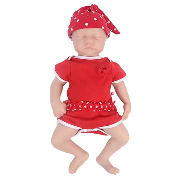 Silicone Uudelleensyntyneet Vauvanuket, Realistinen Ulkonäkö, Painotettu Keho,43cm (16.92 tuumaa) Tyttö