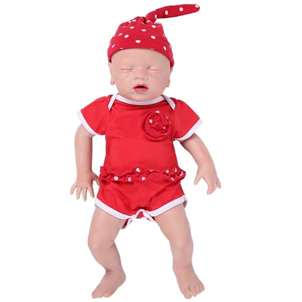 Silikone Reborn Baby Dukke, Livagtig Blød Følelse, Tilpasselige Øjenfarver,46 cm (18 tommer) Pige