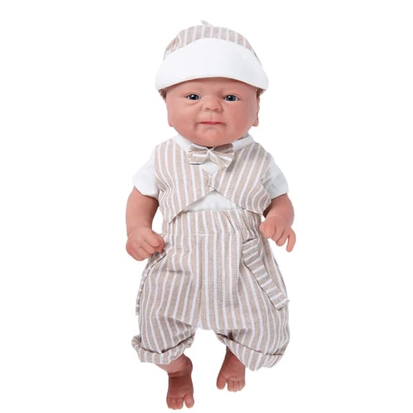 Silicone Reborn Baby Doll, Livliknande Mjuk Känsla, Anpassningsbara Ögonfärger,36 cm (14 tum) Pojke