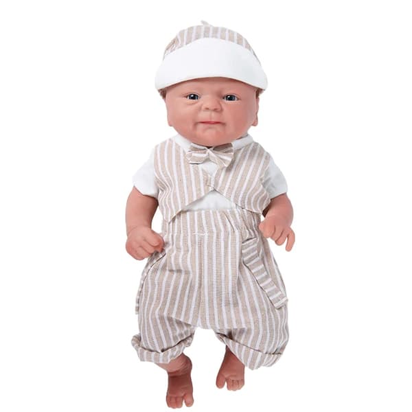 Silicone Reborn Baby Doll, Livliknande Mjuk Känsla, Anpassningsbara Ögonfärger,36 cm (14 tum) Pojke