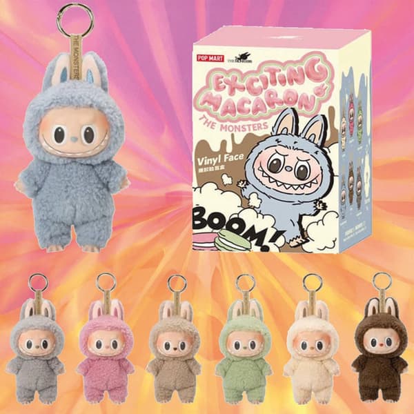 POP MART Labubu The Monsters Exciting Macaron blind box 17 cm vinylfigur Generation 1 original samlerfigur tilfældig variant