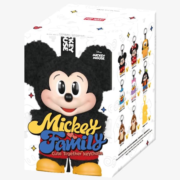 POP Mart Mickey Family Cute Together Keychain Series Vinyl Plush Blind Box