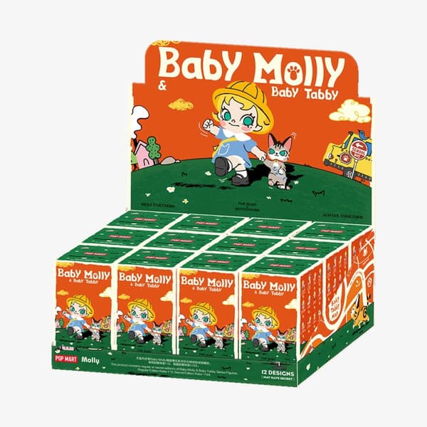 POP Mart Baby Molly & Baby Tabby Series Figures Vinyl Plush Blind Box