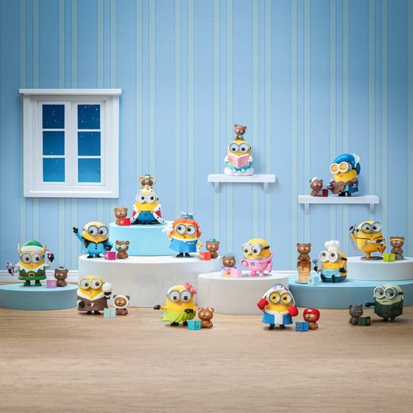 POP MART Minions Bedtime Stories by Bob and Tim Series Figures Vinyl Plush Blind Box