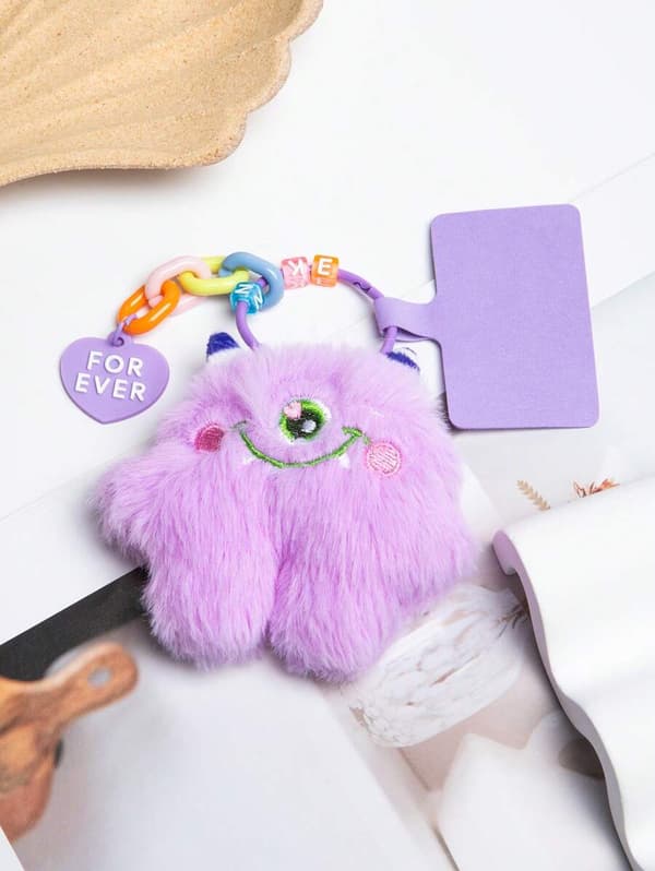 Söt Pet Doll Nyckelring 17 cm | Trendig Bag Charm | Kawaii Samlarfigur | Slumpad Färg & Bokstav | Passar Även Mobilskal | Presenttips