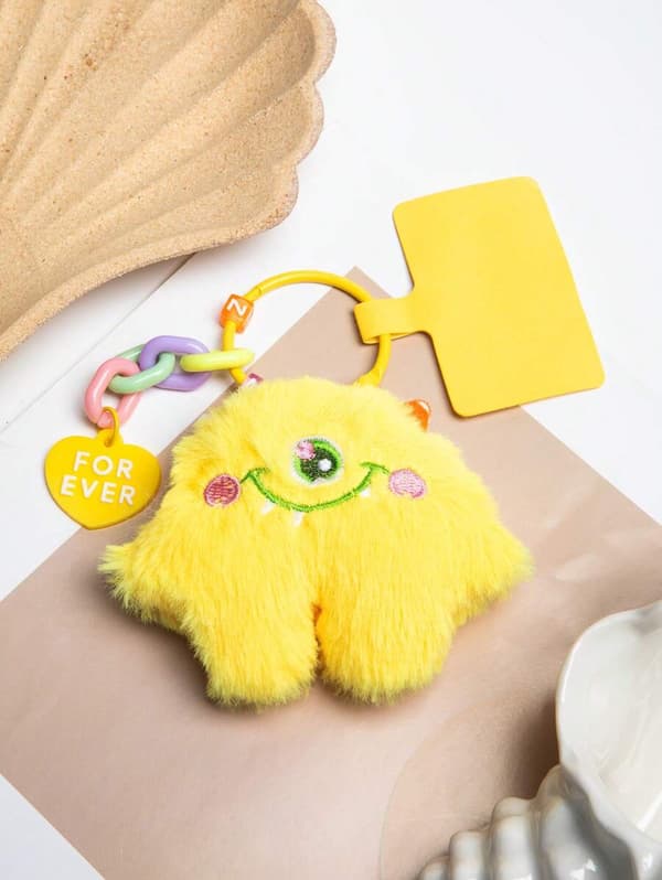 Söt Pet Doll Nyckelring 17 cm | Trendig Bag Charm | Kawaii Samlarfigur | Slumpad Färg & Bokstav | Passar Även Mobilskal | Presenttips