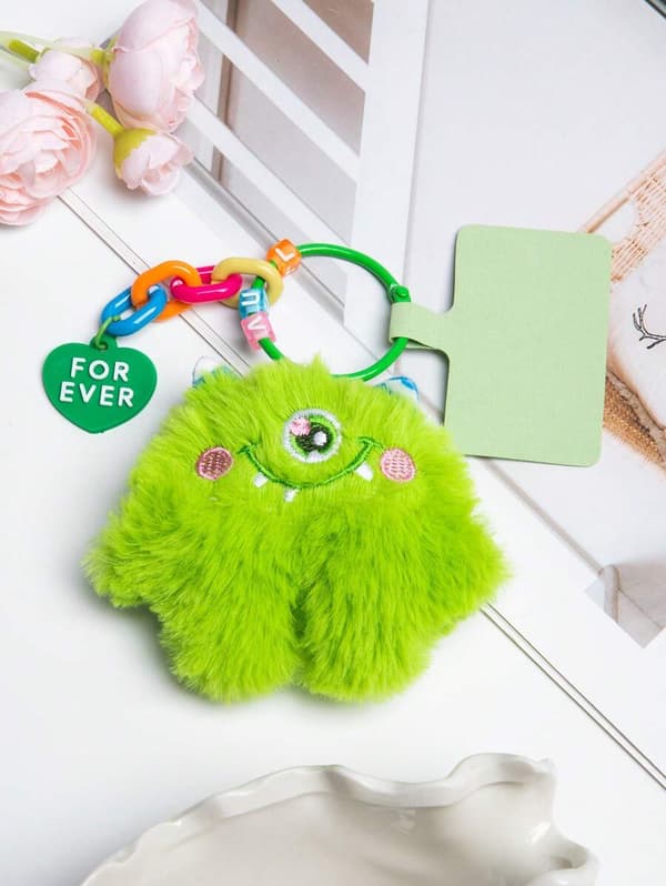 Söt Pet Doll Nyckelring 17 cm | Trendig Bag Charm | Kawaii Samlarfigur | Slumpad Färg & Bokstav | Passar Även Mobilskal | Presenttips