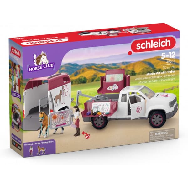 Schleich Horse Club 42704 Liikkuva eläinlääkäri perävaunulla
