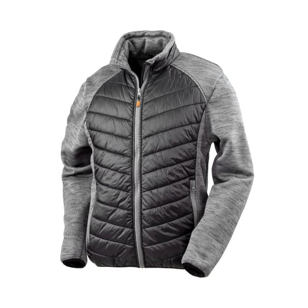 WORK-GUARD by Result Vadderad Elevator-jacka för herrar Black/Grey Marl 3XL