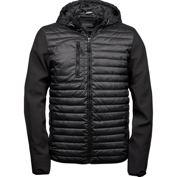 Tee Jays Mens Crossover Hooded Padded Jacket