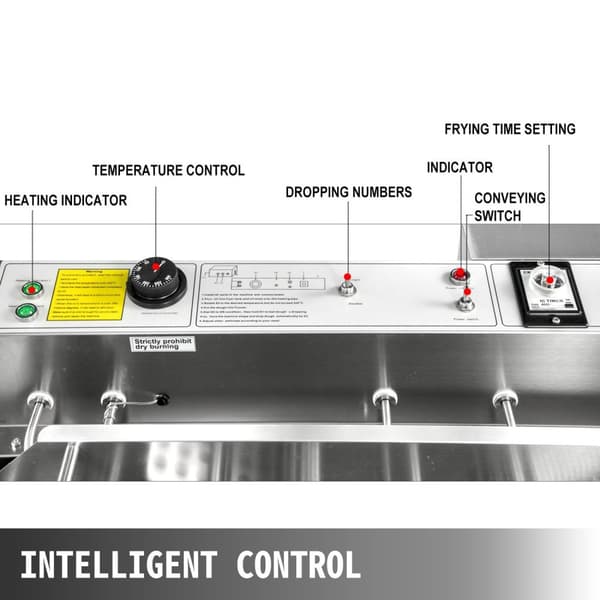 6KW automatisk munkmaskin med 7L behållare, 3 storlekar munkar, hög effektivitet och exakt kontroll