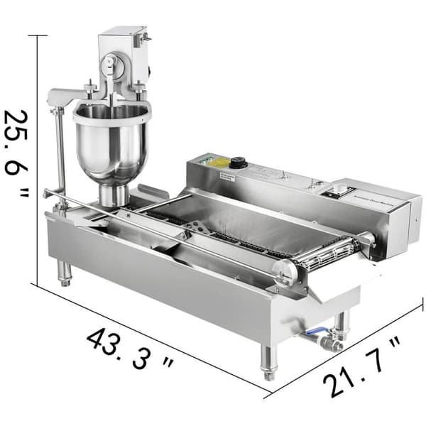 6KW automatisk munkmaskin med 7L behållare, 3 storlekar munkar, hög effektivitet och exakt kontroll