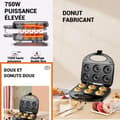 Miniatyrbild 3 av 4: INN Doughnutmaskin gör det möjligt att tillverka 6 tjocka och non-stick doughnuts med jämn värmeledning, liten bakmaskin.