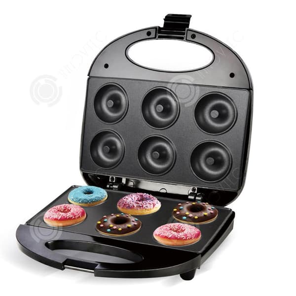 INN Doughnutmaskin gör det möjligt att tillverka 6 tjocka och non-stick doughnuts med jämn värmeledning, liten bakmaskin.