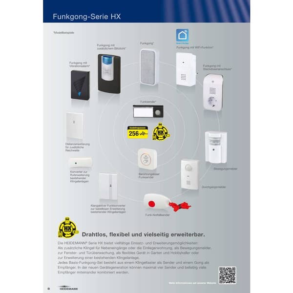 Trådlös dörrklocka Komplett set Heidemann 70804 HX Duo