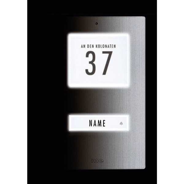 m-e modern-electronics KT 1-EG Klockknapp med adressfält, med namnskylt 1x Rostfritt stål 12 V/1 A