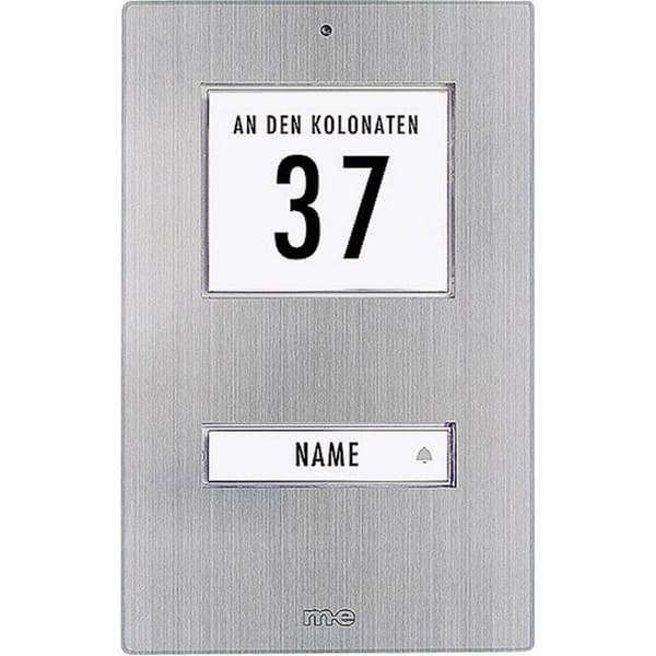 m-e modern-electronics KT 1-EG Klockknapp med adressfält, med namnskylt 1x Rostfritt stål 12 V/1 A