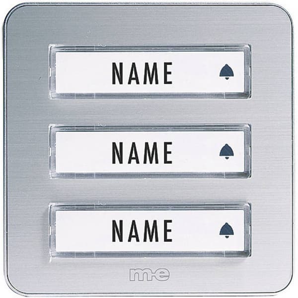 m-e modern-electronics KTA-3 A/S Klockplatta med namnskylt 3x Silver 12 V/1 A