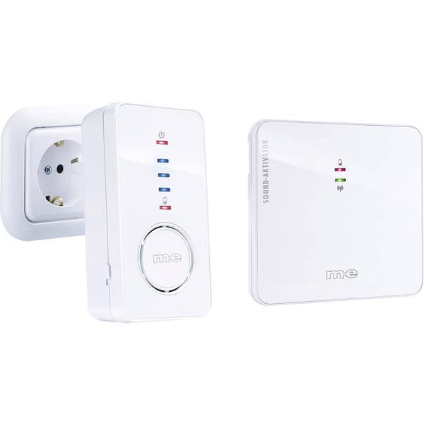 m-e modern-electronics 41156 Trådlös dörrklocka Komplett set Belyst, ljudaktiv