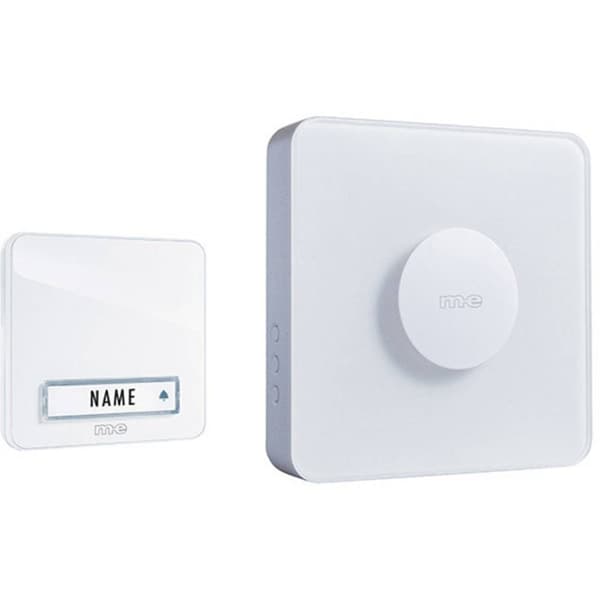 m-e modern-electronics 41144 Trådlös dörrklocka Komplett set Belyst, med namnskylt