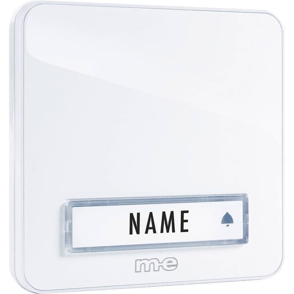 m-e modern-electronics 41144 Trådlös dörrklocka Komplett set Belyst, med namnskylt