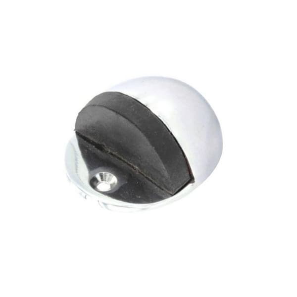 Securit Oval Door Stopper Silver/Black 50mm