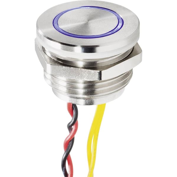 Renkforce RF-4707818 Klockknapp med Piezo 1x Rostfritt stål, Blå 24 V/0,3 A