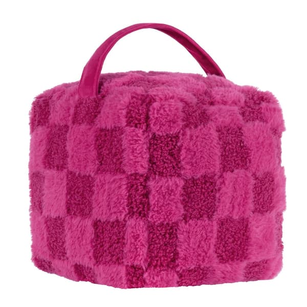 Heya Home Fleece-rutig dörrstopp Pinky Crush 17cm x 17cm