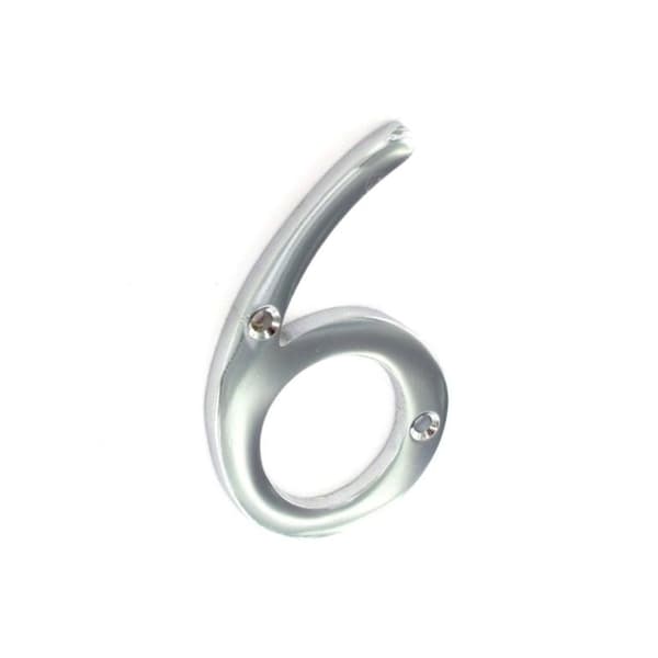 Securit 6 Chrome Door Number Chrome 75mm