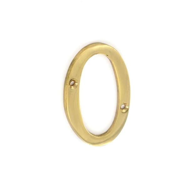 Securit 0 Brass Door Number Gold 75mm