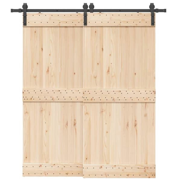 Skjutdörrsbeslag 200 cm stål svart