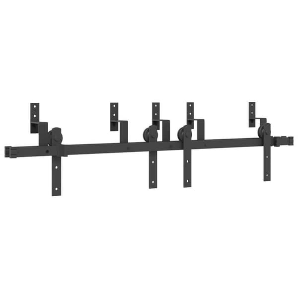 Skjutdörrsbeslag 152,5 cm stål svart