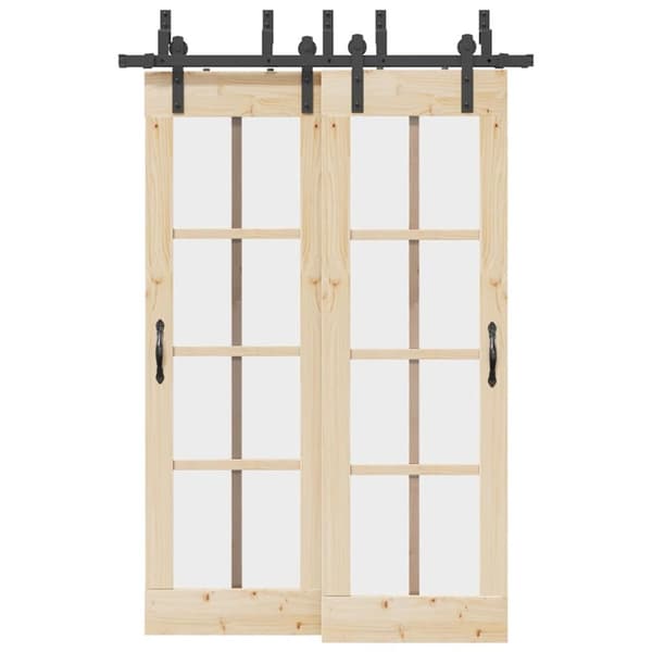 Skjutdörrsbeslag 152,5 cm stål svart